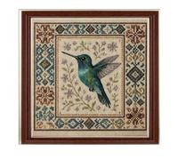Generico Embroidery Kit For Beginners - Hummingbird Needlework Kit With Floral Pattern, Bird Themed Stitching Set Providing Creative Hand Craft Learning | Complete Craft Pack Enhancing Skill Building