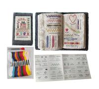 Generico embroidery stitch book,libro stitch,libro ricamo,kit strumenti punti ricamo fai da te per principianti e appassionati include ago filo guida passo passo
