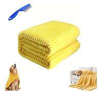 Generico Emotional Support Blanket Yellow, Fur Security Calming Puppy Sleep Mat, Hug Blanket for Stress Relief, Machine Washable Pet Throw for Sofa, Kennel (Yellow,100 * 150cm/39.37 * 59.05in)