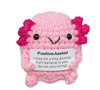 Generico Emotional Support Plush, Positive Axolotl Crochet, Small Pocket Size Cute Creative Hand-Knitted Toy for Friends Special Someone Family, 2.76x2.36 Inches Pink 2 Pieces