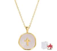 Generico Enamel Simple Cross Charm Choker, Round Cross Waterproof Sweat-Proof Anti-Oxidation Pendant, Religious Jewelry Cute Trendy Small Necklace Gifts for Women