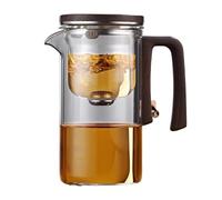 Generico Enchantea Tea Pot, Enchanti Tea Magic Pot, Witchcraft Press Control Glass Teapot with Wooden Handle for Blooming Tea & Loose Leaf Tea