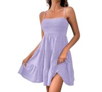 Generico Ensemble Jupe et Top Rayé Sans Manches pour Femme, idéal pour l'été. Robe Midi Oversize à Rayures, Style bohème, Parfaite pour Les vacances (Purple,S)