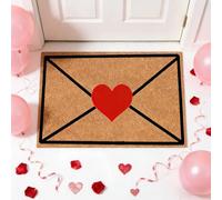 Generico Envelope Heart Artificial Coir Door Mat, Heart Envelope Door Mat, Red Love Valentine Non-Slip Rug Outdoor, Romantic Porch Entryway Home Decor (A,23.62 in × 35.43 in)