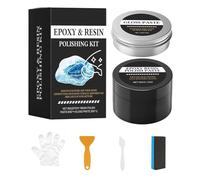 Generico Epoxy Resin Polishing Kit - Scratch Remover & High-Gloss Buffing Compound | Professional 5-Piece Coating Kit With Scraper, Sponge & Gloves | For Resin Art, Countertops, Acrylic, Glass & DIY