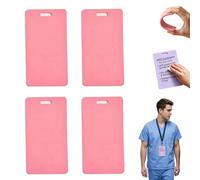 Generico Erasable Badge Notes,Reusable Silicone Badge Notepad,Portable Dual-Side Writable Sticky Notes,Vertical Badge Pocket Notebook for Nurses,Doctors,Teachers,and Caregivers (Pink)