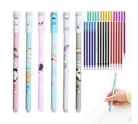 Generico Erasable Ballpoint Pens, Cat Pattern Tools, 0.02in 0.5mm Writing Instruments, Smooth Ink Flow, Refillable Click Mechanism for Office, Classroom, School, Students, Kids, Girls, Boys