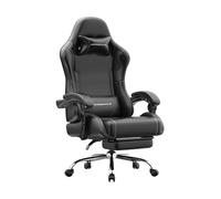 Generico Ergonomic Gaming Chair with Lumbar Massage, 3D Height-Adjustable Armrests, Retractable Footrest, 150° Recline - Black (Supports up to 180kg)