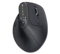 Generico Ergonomic Triple-Connect Wireless Mouse,Ergonomic Mouse with Volume Knob,Tri-Mode Wireless,Screen Display,Programmable Knob,4 DPI Settings (Black)