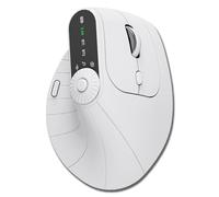 Generico Ergonomic Triple-Connect Wireless Mouse,Ergonomic Mouse with Volume Knob,Tri-Mode Wireless,Screen Display,Programmable Knob,4 DPI Settings (White)