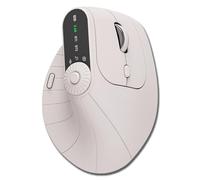 Generico Ergonomic Triple-Connect Wireless Mouse,Ergonomic Mouse with Volume Knob,Tri-Mode Wireless,Screen Display,Programmable Knob,4 DPI Settings (Beige)
