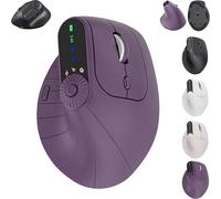 Generico Ergonomic Triple-Connect Wireless Mouse, Ergonomic Vertical Mouse with 4 Adjustable DPI and USB-C Receiver, With Multi-function Knob, for Computer/Pc/Laptop (Purple)