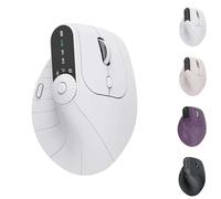 Generico Ergonomic Triple-Connect Wireless Mouse, Ergonomic Vertical Mouse, With 4 Adjustable Dpi and USB-C Receiver, With Multi-function Knob, for Laptop/Computer/Pc (White)