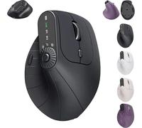 Generico Ergonomic Triple-Connect Wireless Mouse, Ergonomic Vertical Mouse with 4 Adjustable DPI and USB-C Receiver, With Multi-function Knob, for Computer/Pc/Laptop (Black)