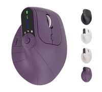 Generico Ergonomic Triple-Connect Wireless Mouse, Programmable Knob Mouse Wireless, Vertical Ergonomic Design, with 4 Adjustable DPI, Bluetooth 5.0 & USB-C Receiver, for Laptop/PC/Mac (Purple)