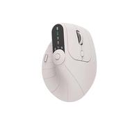 Generico Ergonomic Triple-Connect Wireless Mouse, Tri-Mode Wireless, Screen Display, Programmable Knob, Adjustable DPI 1000-2400, USB-C Recharge, Vertical Ergonomic Mouse (Beige)
