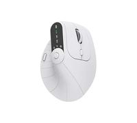 Generico Ergonomic Triple-Connect Wireless Mouse, Tri-Mode Wireless, Screen Display, Programmable Knob, Adjustable DPI 1000-2400, USB-C Recharge, Vertical Ergonomic Mouse (White)