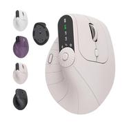 Generico Ergonomic Triple-Connect Wireless Mouse, Wireless Ergonomic Vertical Mouse with 4 Adjustable DPI, Bluetooth 5.0 USB-C Receiver, for Computer/Pc/Laptop, Multi-function Knob (Beige)