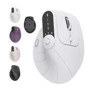 Generico Ergonomic Triple-Connect Wireless Mouse, Wireless Ergonomic Vertical Mouse with 4 Adjustable DPI, Bluetooth 5.0 USB-C Receiver, for Computer/Pc/Laptop, Multi-function Knob (White)