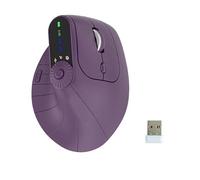 Generico Ergonomic Triple-Connect Wireless Mouse,Wireless Ergonomic Vertical Mouse With Dpi 1000-2400, Bluetooth 5.0 & Usb-C Receiver, For Laptops/Pc, Pain Relief For Office/Design (Purple)