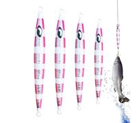 Generico Esca da sul Ghiaccio,4 Esche Luminose al Buio con Amo - Esche da per Acque Dolci,per Barca Acque Salate Pesce Gatto Dolci Natale Crappie Walleye Uomini Adolescenti