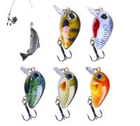 Generico Esche da Pesca per Bass 5 Pezzi Crankbait Oscillante Artificiale | Swimbaits Artificiali per la Pesca Per Bass Trota Pesce Gatto Crappie Riva Campeggio Stagno Kayak Outdoor