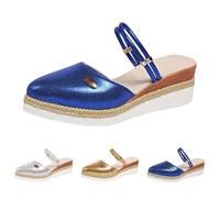 Generico Espadrillas Donna con Zeppa, Ciabatte Estivi con Cinturino Regolabile, Leggeri Traspiranti Antiscivolo, per Passeggiate in Città, Gite Fuori Porta, Spiaggia e Tempo Libero Quotidiano