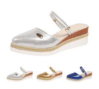 Generico Espadrillas Donna con Zeppa, Ciabatte Estivi con Cinturino Regolabile, Leggeri Traspiranti Antiscivolo, per Passeggiate in Città, Gite Fuori Porta, Spiaggia e Tempo Libero Quotidiano