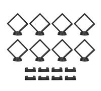 Generico Espositore 3D per Monete e Gioielli Cornice Galleggiante Set 24 Pezzi in PE Trasparente Basi Rotonde e Quadrate Vetrina Sicura e Compatta per Collezioni Preziose