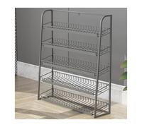Generico Espositore a 5 Ripiani per Snack con Porta Etichette, Organizer da banco Grigio per Caramelle, gomme da Masticare e Frutta - Scaffale Ideale per supermercati e minimarket (60x15x67 cm)