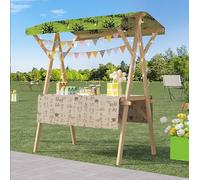 Generico Espositore da mercato portatile e pieghevole in legno, bancarella leggera for centri commerciali, cibo, for carretti alimentari, bancarelle, fiere artigianato(Calligraphy,120CM/47.2IN)