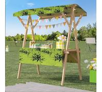 Generico Espositore da mercato portatile e pieghevole in legno, bancarella leggera for centri commerciali, cibo, for carretti alimentari, bancarelle, fiere artigianato(Green,150CM/59IN)