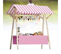 Generico Espositore da Mercato Portatile Pieghevole in Legno - Bancarella per venditori per mercati agricoli e fiere Artigianali, Carrello per Alimenti con Tenda da Sole, Stand per Esterni 120x60x200