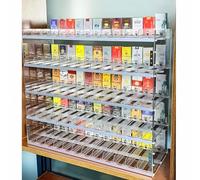 Generico Espositore da Parete per Negozi, scaffale Porta Sigarette Automatico per supermercati e minimarket, espositore salvaspazio assemblato, espositore per Sigarette in Acrilico Trasparente, suppo