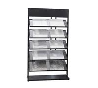 Generico Espositore For Campioni Di Piastrelle A 5 Livelli, Nero/bianco, Grande Espositore For Campioni Da Pavimento, Mensola For Esposizione Di Pavimenti Con Fessure(Black,107X37X150cm)