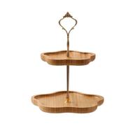Generico Espositore for torta da dessert, piatto in legno, cesto di frutta secca a tre/due strati in stile floreale(A)