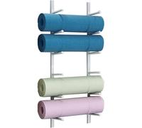 Generico Espositore in Metallo per tappetini da Yoga, Organizer da Parete per casa e Palestra, Robusto Supporto, Soluzione Versatile per asciugare Gli Asciugamani da Ginnastica in scuole e Centri Fit