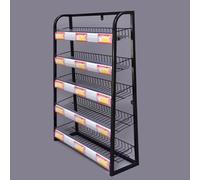 Generico Espositore per Alimenti, scaffale Organizer Multistrato, Supporto in Metallo per Etichette da supermercato per gomme da Masticare, Nero, Largo 24 Pollici, espositore per Snack per Negozio di