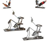 Generico Espositore per bottiglie di Coca-Cola e vino a forma di teschio, espositore per bevande in stile steampunk, espositori per bottiglie a forma di teschio (Silver + Metallic)