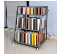 Generico Espositore per Materiali edili, Supporto a 3 Ripiani per Piastrelle con Ruote, 48 Scomparti, Robusto espositore in Metallo per Negozi e Showroom (Grigio, 85x60x