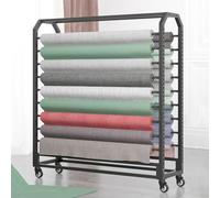 Generico Espositore per Rotoli di Vinile Resistente con aste Regolabili, Organizer in Acciaio per pellicole per Auto, tovaglie, pellicole per finestre e Carta da Parati - 20 aste, Altezza 210 cm, lar