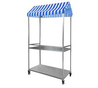 Generico Espositore per Snack, scaffale per la Vendita al Dettaglio, Organizer per Snack, espositore per supermercati, Carrello Portatile per Alimenti con Ruote bloccabili e tettuccio per la Vendita