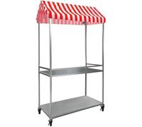 Generico Espositore per Snack, scaffale per Vendita al Dettaglio, Organizer per Snack, espositore per supermercati, Carrello Portatile per venditori Esterni con Ruote bloccabili e Display a 2 Livelli