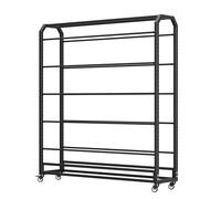 Generico Espositore per stoccaggio, scaffale Organizer Multistrato, scaffale Arrotolabile in Tessuto Regolabile - Robusto in Acciaio con Ruote, espositore da Pavimento per aste da 8/10/20, Uso commer