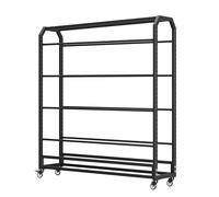 Generico Espositore per stoccaggio, scaffale Organizer Multistrato, scaffale Arrotolabile in Tessuto Resistente Regolabile con Ruote - nizer, 8/10/20 aste, espositore da Pavimento per Uso Commerciale
