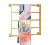 Generico Espositore Porta Sciarpe da Parete - Espositore in Metallo a 5 Strati per Seta, Scialli e Cravatte - Moderno Appendiabiti Multiuso Color Oro per Negozi e casa - 80x60 cm