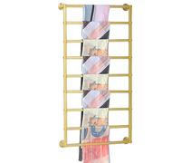 Generico Espositore Porta Sciarpe da Parete, espositore in Metallo a 9 Strati per Scialli e Sciarpe di Seta, Elegante Porta Pantaloni e Cravatte Color Oro, Perfetto per Negozi al Dettaglio e Uso Dome