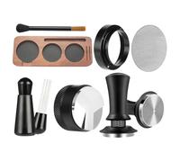 Generico Espresso Tamper Kit - Coffee Pressing Set for Home Brewing | Stainless Steel Base with Wooden Handle Tools, Even Pressure Design, Preparation Accessories for Espresso Machines