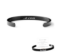 Generico Essere Bracciale rigido nero Kind, bracciale rigido motivazionale Be Kind...of a Bitch, in acciaio inossidabile, fatto a mano, inciso, regalo di gioielli motivazionali per donne