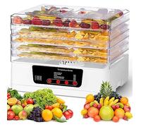 Generico Essiccatore per Alimenti, Essiccatore A 5 Ripiani, Essiccazione Ad Alta Efficienza da 350 W, Temperatura Regolabile da 35 A 70 Gradi (White)